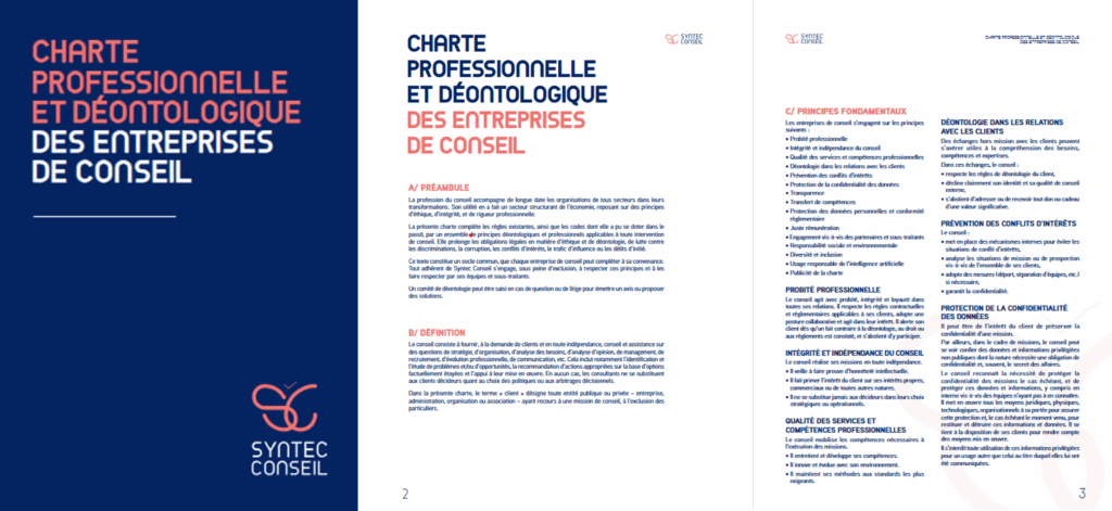 Pages 1, 2 et 3 de la charte