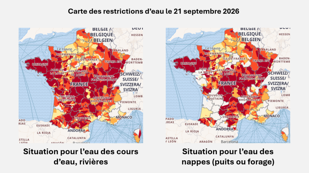 Carte des départements français en alerte crise au 21 septembre 2026